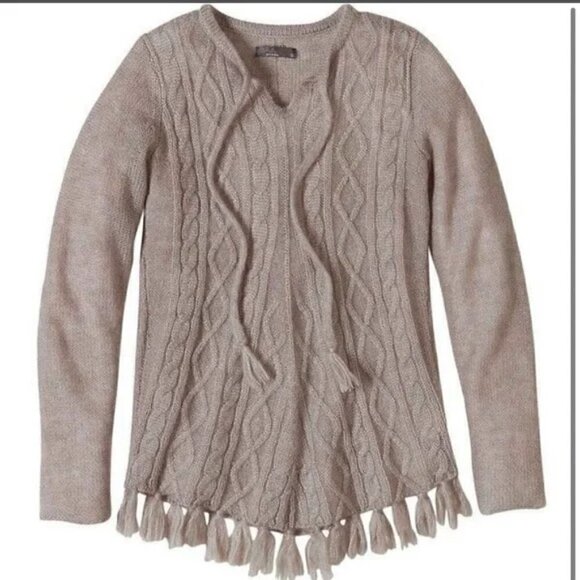 𝅺PRANA Shelby Wool Blend Poncho Fringe Sweater Size Small - Picture 3 of 11